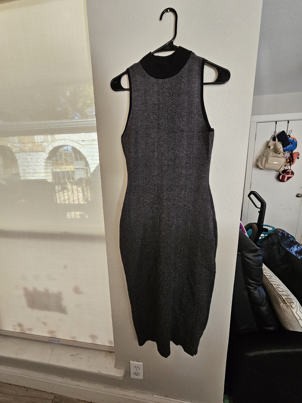 Express Sleeveless Midi Dress - Charcoal and Black